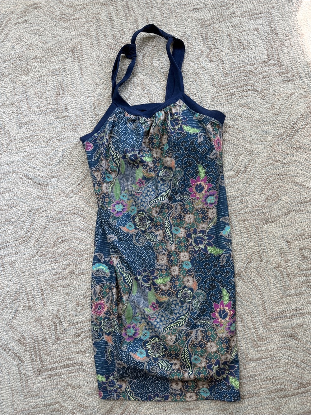 Prana Navy multi color Floral Dress